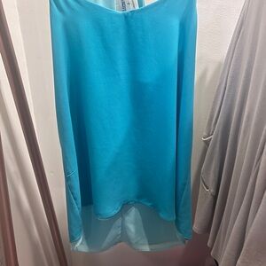 Express Bright Aqua High-Low Skirt
